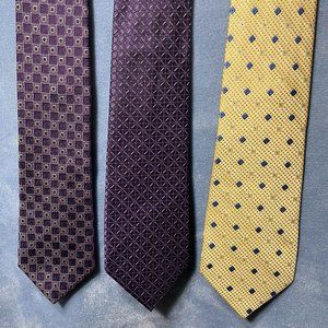 Bundle of 3 Daniel Cremieux 100% Silk Used Neckties. Made in the USA.
